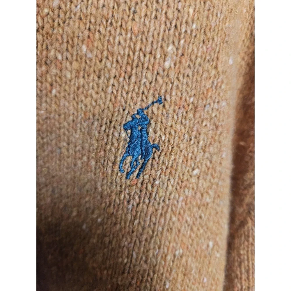 Polo Ralph Lauren Men's Wool Nylon Blend Crew Neck Sweater Orange 2XL